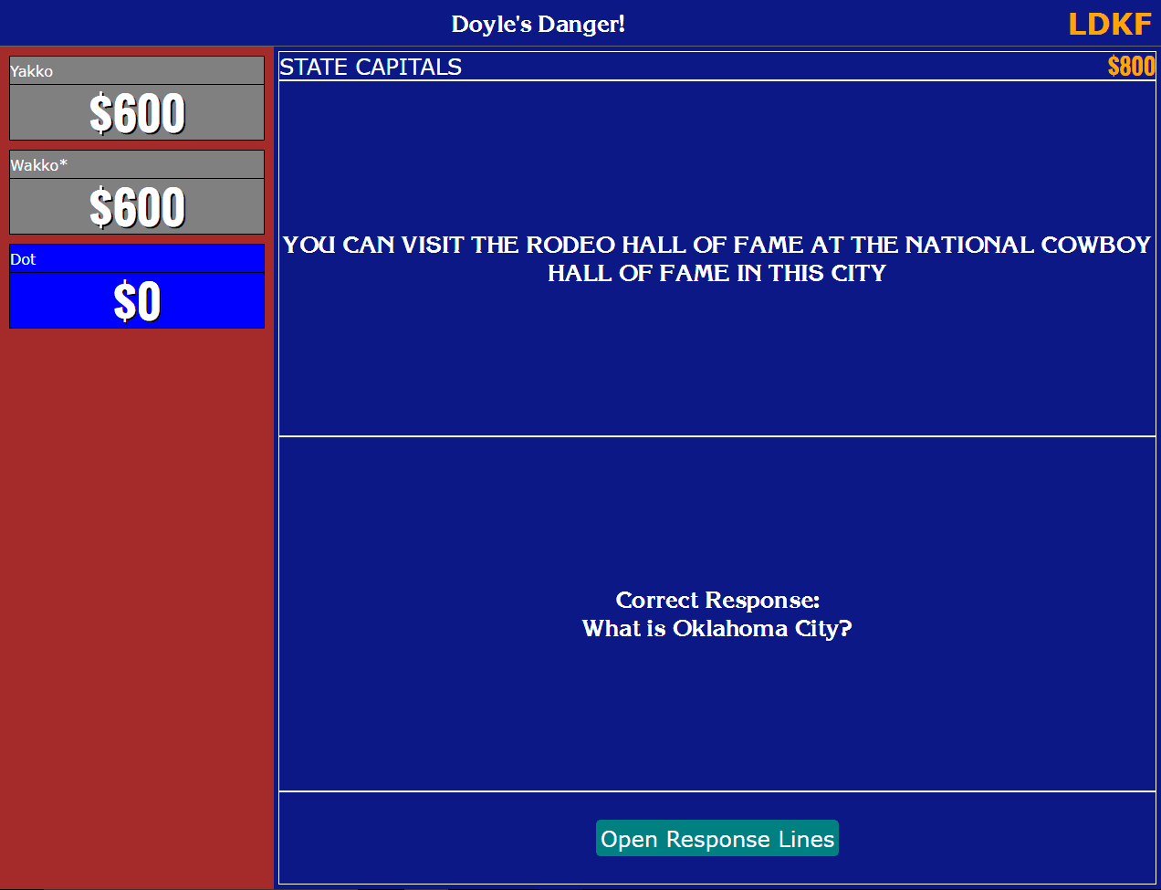 Screenshot of Host Console
